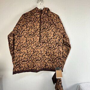 The North Face Circaloft Hoodie Large 1/4 Zip Almond Butter Graphic Dye New $153